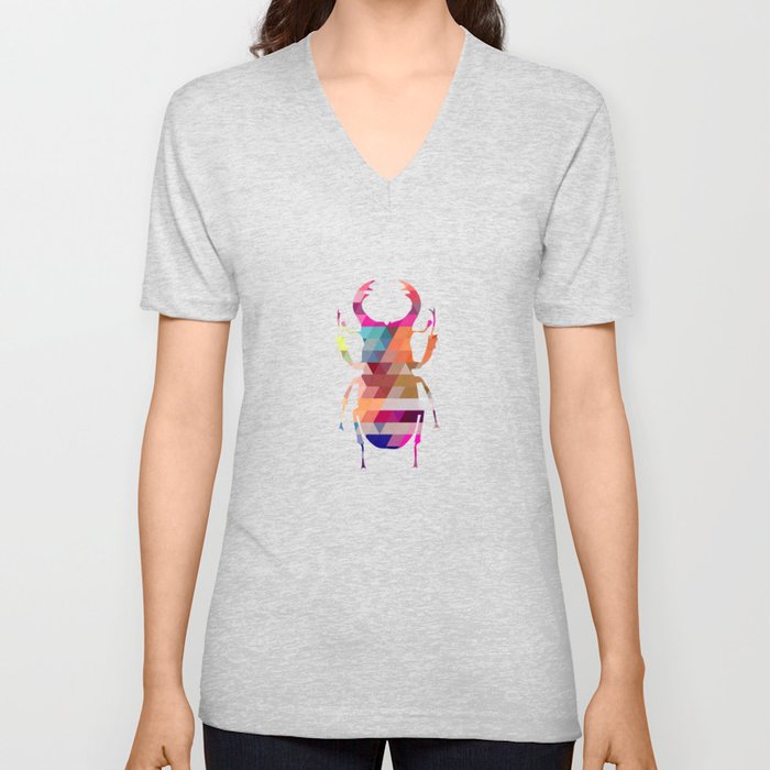 Stag Beetle V Neck T Shirt