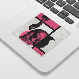 Death Mondrian in pink and black Sticker