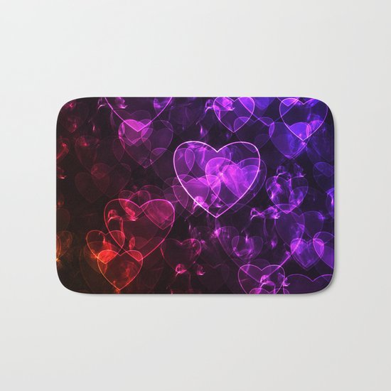 Love. Abstract pattern with hearts. Bath Mat