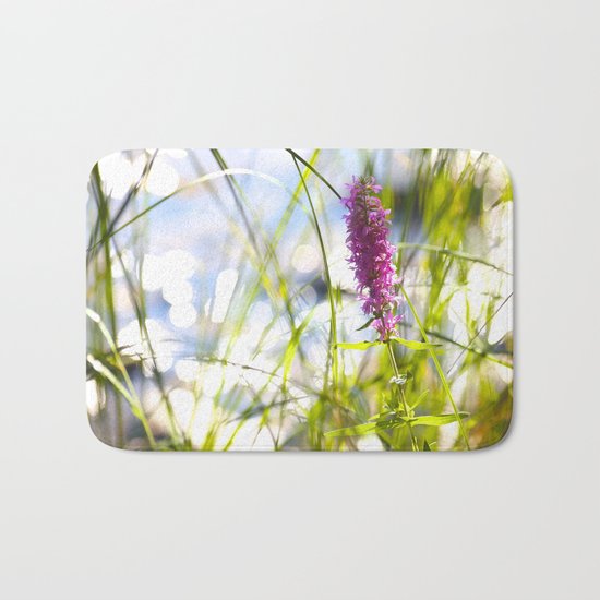 Pink Flower At the Beach Bath Mat