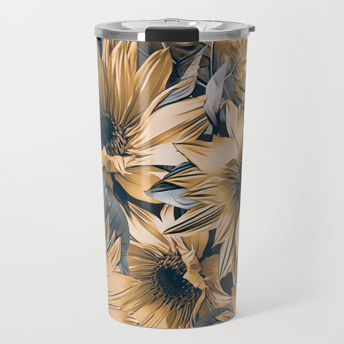 Sunflowers seamless pattern Travel Mug