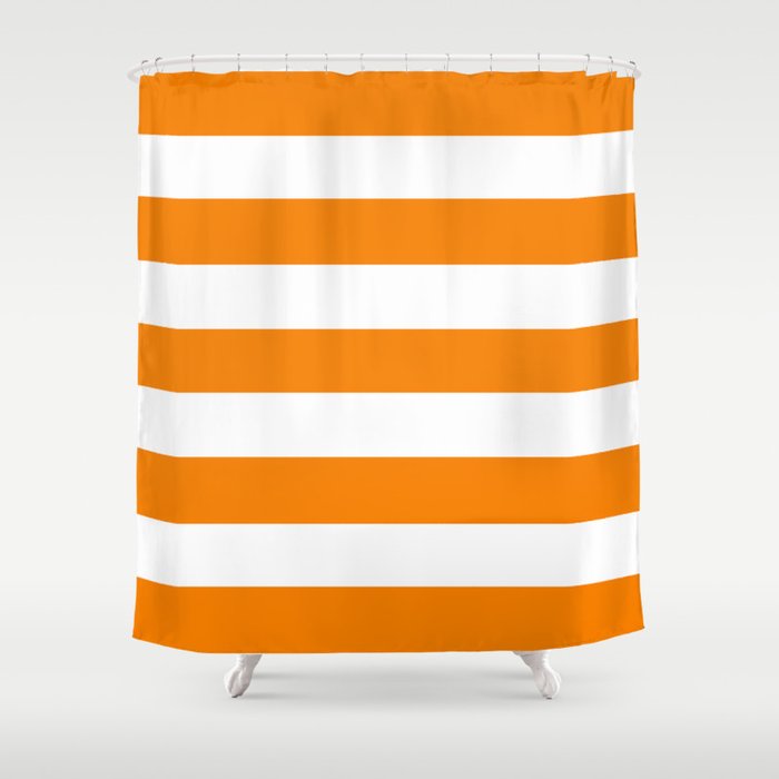University of Tennessee Orange - solid color - white stripes pattern Shower Curtain