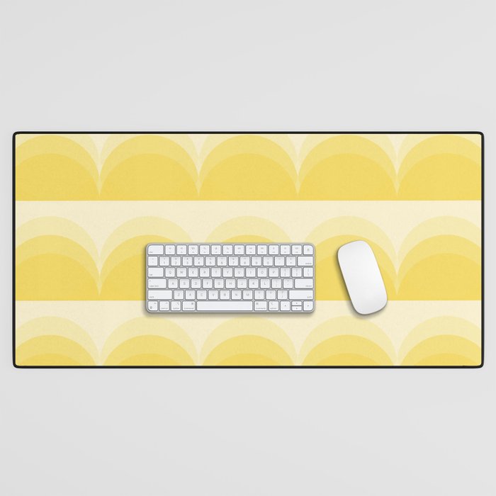 Four Shades of Yellow Curved Desk Mat