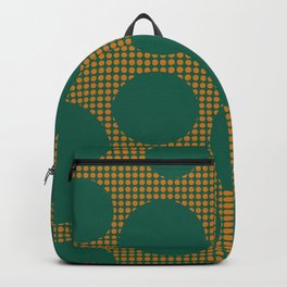 Mid Century Modern Simple Geometric Multi-coloured Dots Pattern - green Backpack