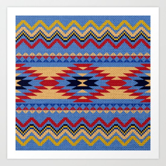 Aztec pattern Art Print