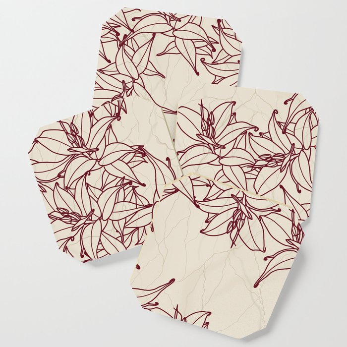 Tiger Lily in Marbled Neutral Colours Coaster