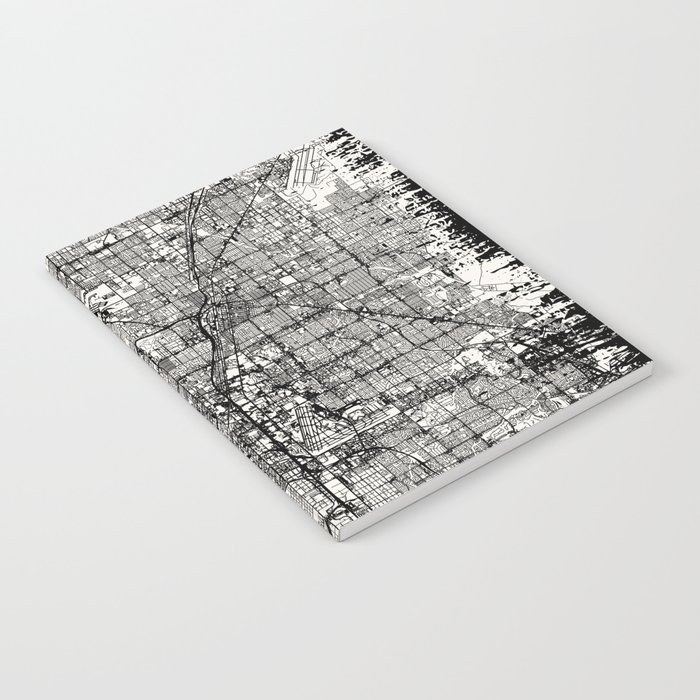 Vintage Las Vegas Map in Black and White Notebook