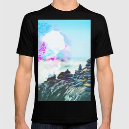 Blooming Flower & Rock Balancing Meditation On The Beach T-shirt