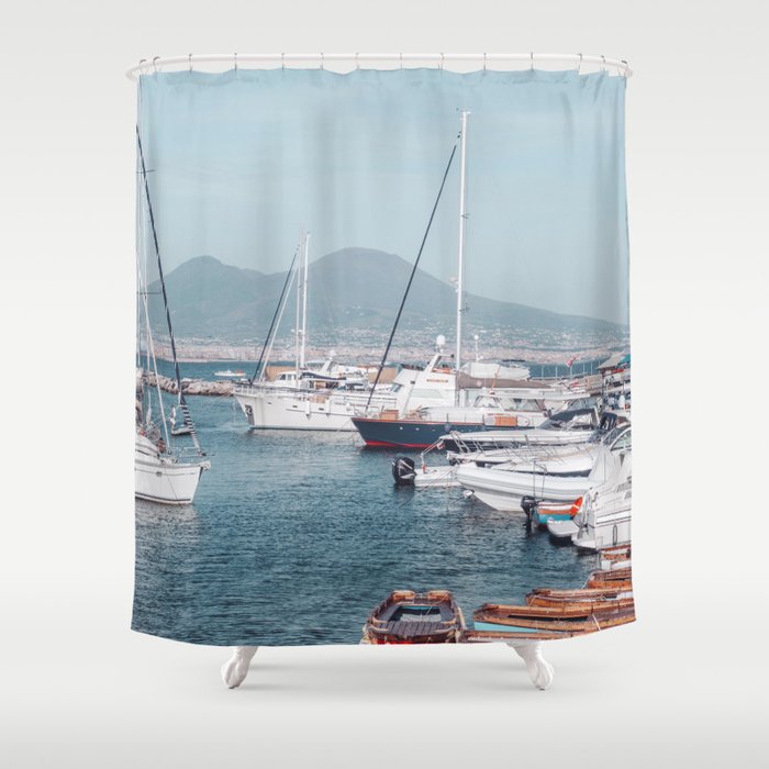 Naples Harbor and Vesuvius Shower Curtain