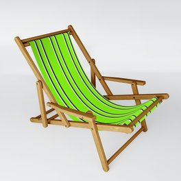 [ Thumbnail: Chartreuse, Beige, and Black Colored Lined Pattern Sling Chair ]