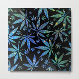Abstract Marijuana Pattern 21 Metal Print