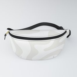 Liquid Swirl Abstract Pattern in Nearly White and Pale Stone Fanny Pack