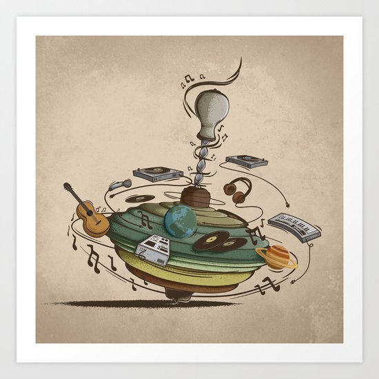 Music Spin Art Print