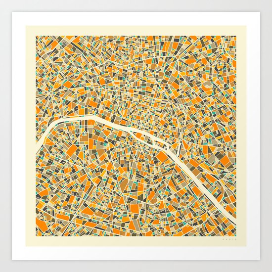 Paris Map Art Print