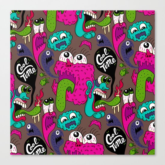 Cool Time Pattern Canvas Print