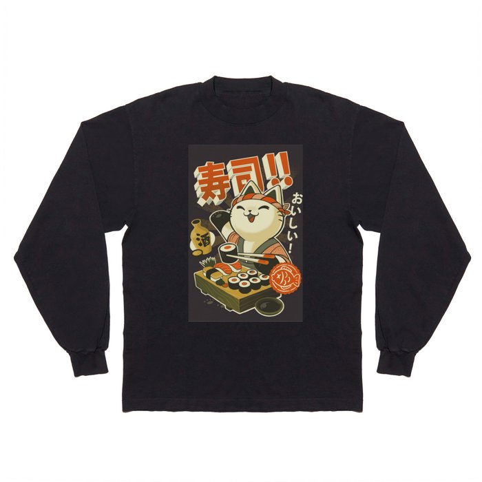 Cat Sushi Long Sleeve T Shirt