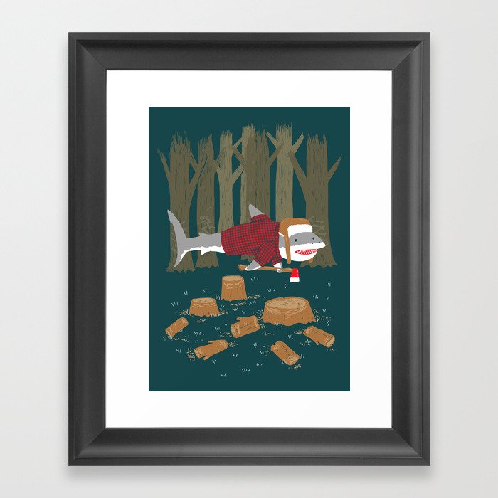 LumberJack Shark Framed Art Print