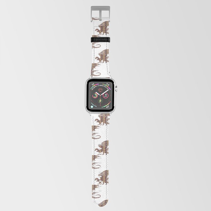 Dragon Silhouettes Filled with Vintage Books Apple Watch Band