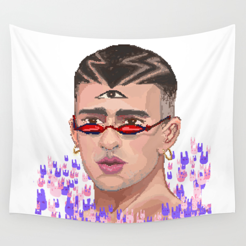 Bad Bunny Accesoriess Wall Tapestry Rapper Music Bad Bunny Album Tapestries 