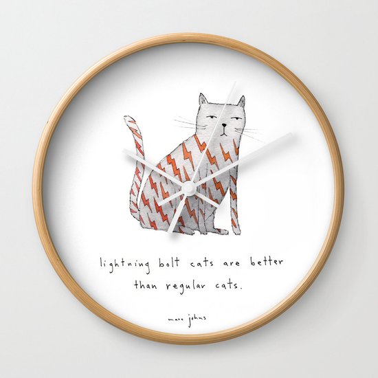 lightning bolt cats are better Wall Clock