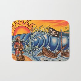 Rum Runners Bath Mat | Alcohol, Comic, Sunset, Waves, Other, Rum, Pirateship, Painting, Pirates, Captainmorgan 
