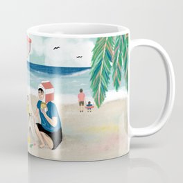 Life is better at the beach Coffee Mug | Beachfun, Playingonthesand, Beach, Sandpool, Familytime, Familyfuntime, Beachumbrella, Koreanillustrator, Painting, Parasol 