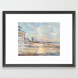 Sea Isle City New Jersey Gazebo and Beach Framed Art Print | Gazebo, Coastal, Originalpainting, Nj, Watercolor, Boardwalk, Beach, Seaislecity, Other, Newjersey 