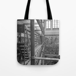 Black and white art library art print,  Rijksmuseum in Amsterdam - history architecture photography Tote Bag