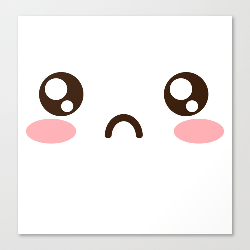 Cute Anime Japanese Emoji Emoticon Sad Face Canvas Print By Poser Boy Society6