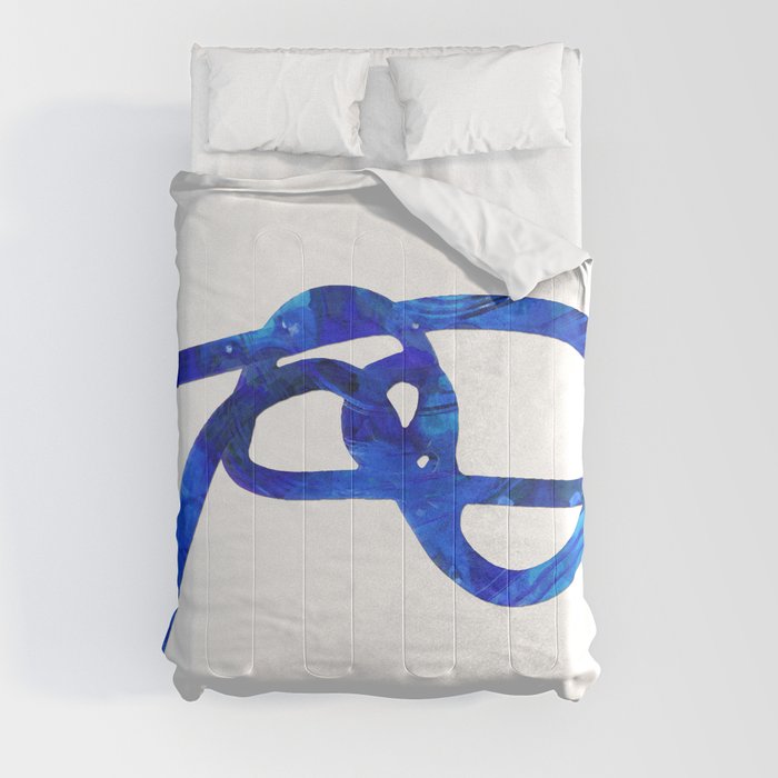 Blue And White Abstract Art - Tangled Up Comforter