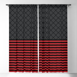 Elegant Thin Stripes Lace Harlequin Grid Black Red Gray Grey Blackout Curtain