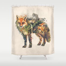 The Fox Nature Surrealism Shower Curtain