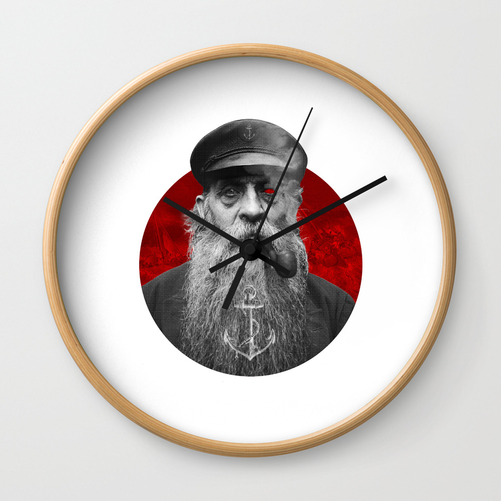 The Seaman Wall Clock By Upskydown Society6