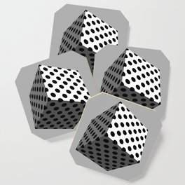 All Boxed Up - 3D Art Black & White Coaster