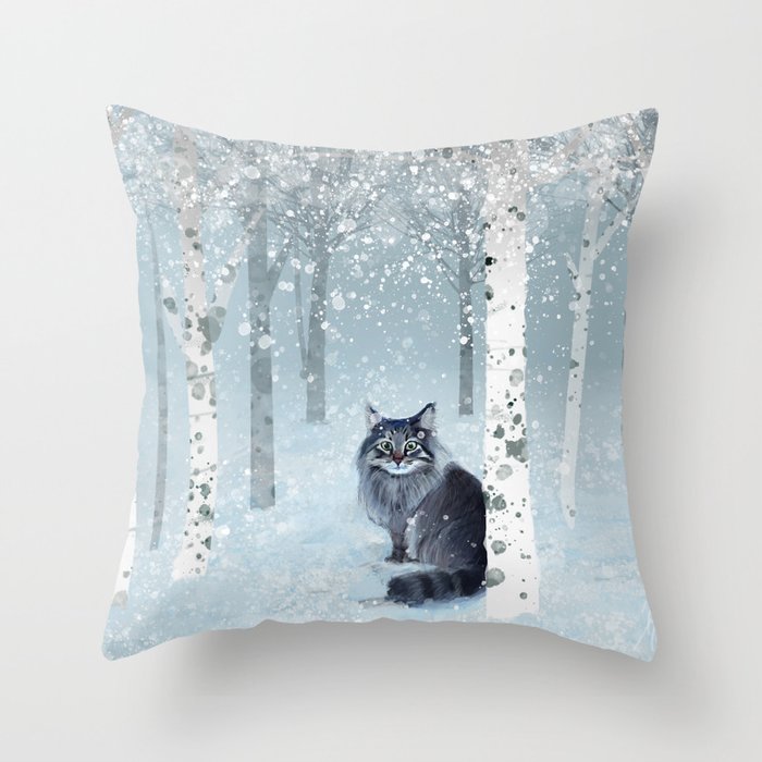 Finny Forest Throw Pillow
