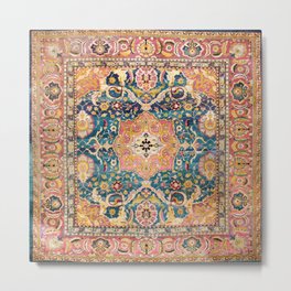 Amritsar Punjab North Indian Rug Print Metal Print | Area, Bohemian, Punjab, Geometric, Persian, Outdoor, Ethnic, Nature, Pattern, Floral 