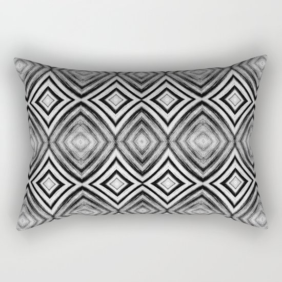 Black White Diamond Pattern Rectangular Pillow
