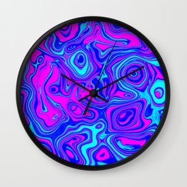 Liquid Color Pink and Blue Wall Clock