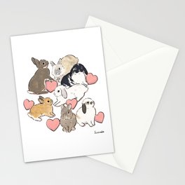 Hearts and bunnies Stationery Card