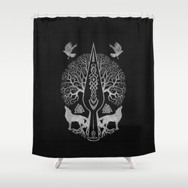 Gungnir - Spear of Odin and Tree of life  -Yggdrasil Shower Curtain