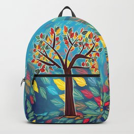 Tree Backpack | Vector, Symbolic, Ecology, Nature, Life, Leaves, Biosphere, Planet, Pattern, Environment 