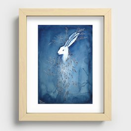White rabbit Recessed Framed Print