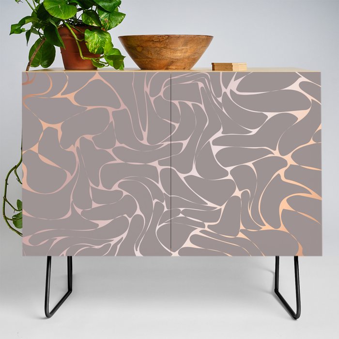 Blush Pink And Silver Trendy Wave Collection Credenza