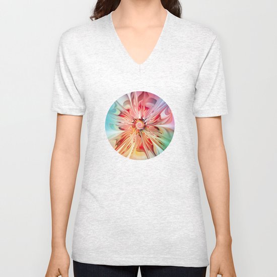 Splendid Fractal Flower Unisex V-Neck