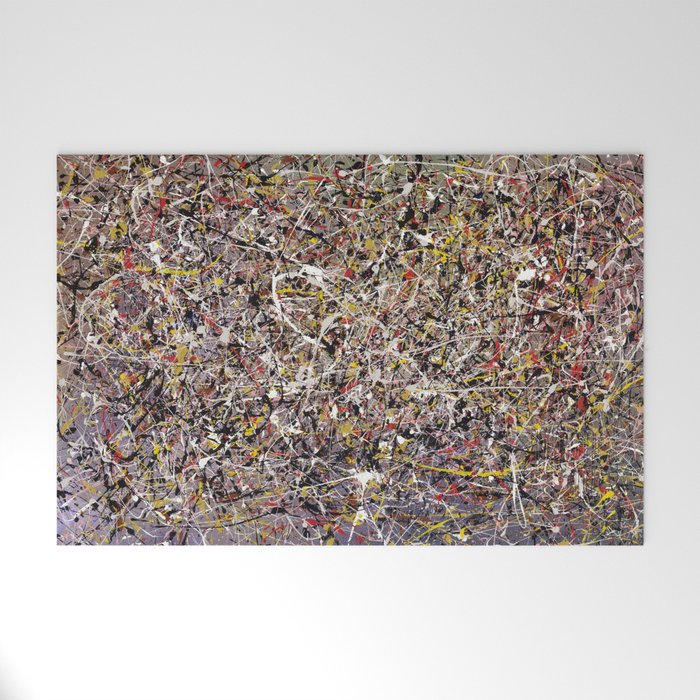 Intergalactic - Jackson Pollock style abstract painting by Rasko Welcome Mat