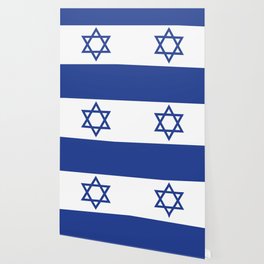 Israel Flag Print Jewish Country Pride Patriotic Pattern Wallpaper