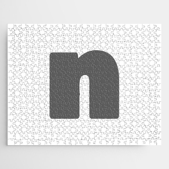 n (Grey & White Letter) Jigsaw Puzzle