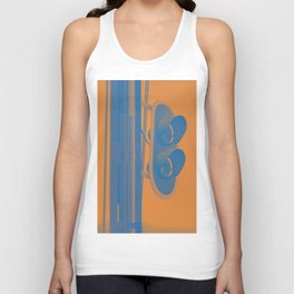Railway lights. Somewhere in Budapest. Duotone vector image. Unisex Tank Top