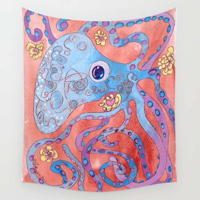 Octopus 22 Wall Tapestry