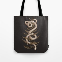 The Snake and Fern Tote Bag | Plants, Dark, Drawing, Fern, Ferns, Snakes, Graphite, Scientific, Botanical, Nature 